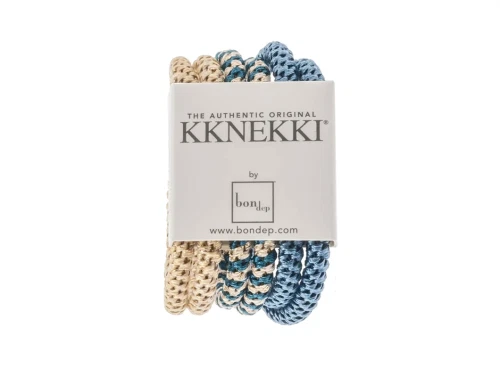 Kknekki hårelastikker blue/gold mix slim (6-pack)